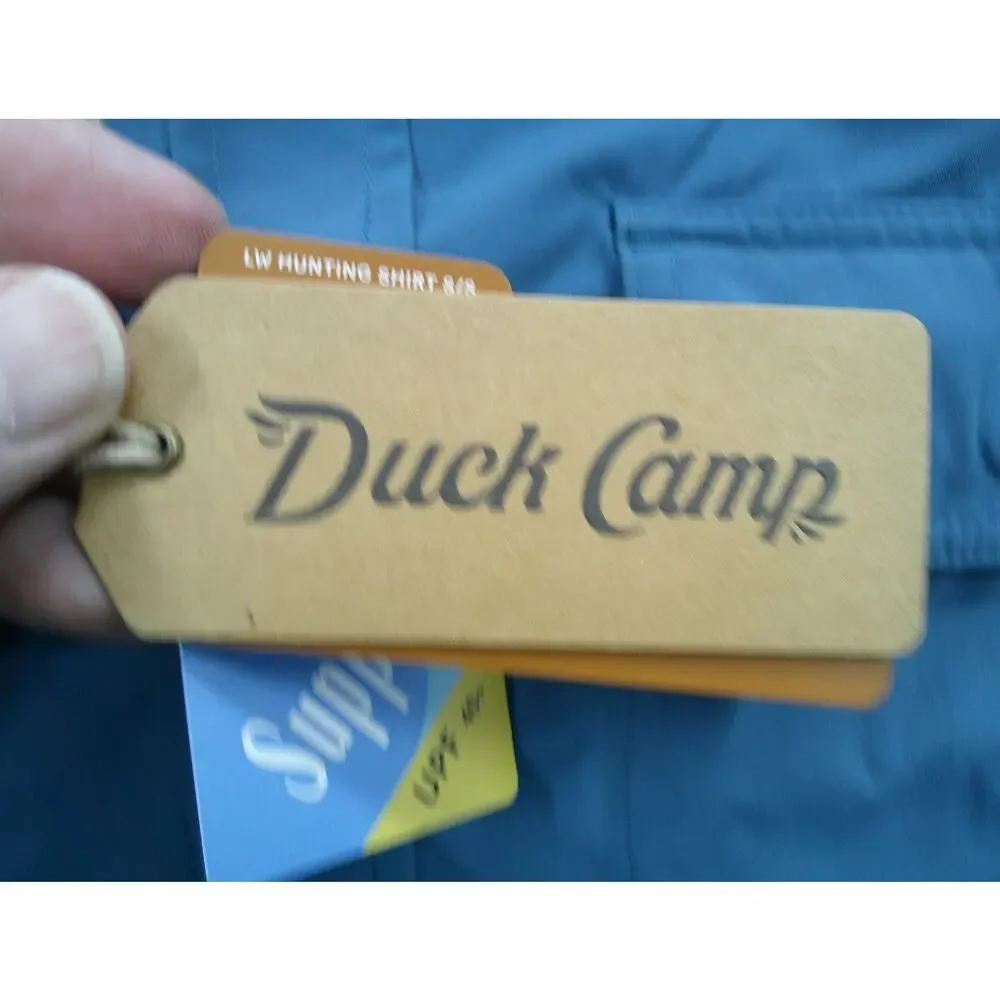 Duck Camp‎ Shirt Mens 2XL Channel Blue Lightweight Hunting Short Sleeve Outdoor - Picture 4 of 9